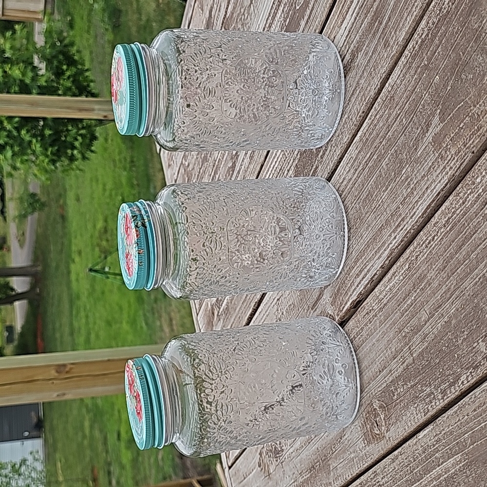 Pioneer Woman Betsy Vintage Floral Mason Jar